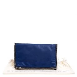 Stella McCartney Blue Faux Leather Falabella Foldover Clutch For Women -Stella McCartney Sales luxury women stella mccartney used handbags p107134 009