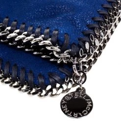 Stella McCartney Blue Faux Leather Falabella Foldover Clutch For Women -Stella McCartney Sales luxury women stella mccartney used handbags p107134 011
