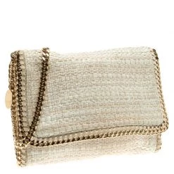 Stella McCartney Light Beige Woven Glitter Fabric Falabella Shoulder Bag For Women 15 Stella McCartney Light Beige Woven Glitter Fabric Falabella Shoulder Bag For Women -Stella McCartney Sales luxury women stella mccartney used handbags p107563 003