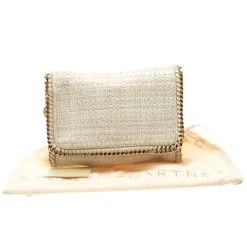 Stella McCartney Light Beige Woven Glitter Fabric Falabella Shoulder Bag For Women 21 Stella McCartney Light Beige Woven Glitter Fabric Falabella Shoulder Bag For Women -Stella McCartney Sales luxury women stella mccartney used handbags p107563 009