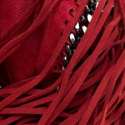 Stella McCartney Red Faux Leather Mini Falabella Fringe Tote For Women -Stella McCartney Sales luxury women stella mccartney used handbags p109368 011