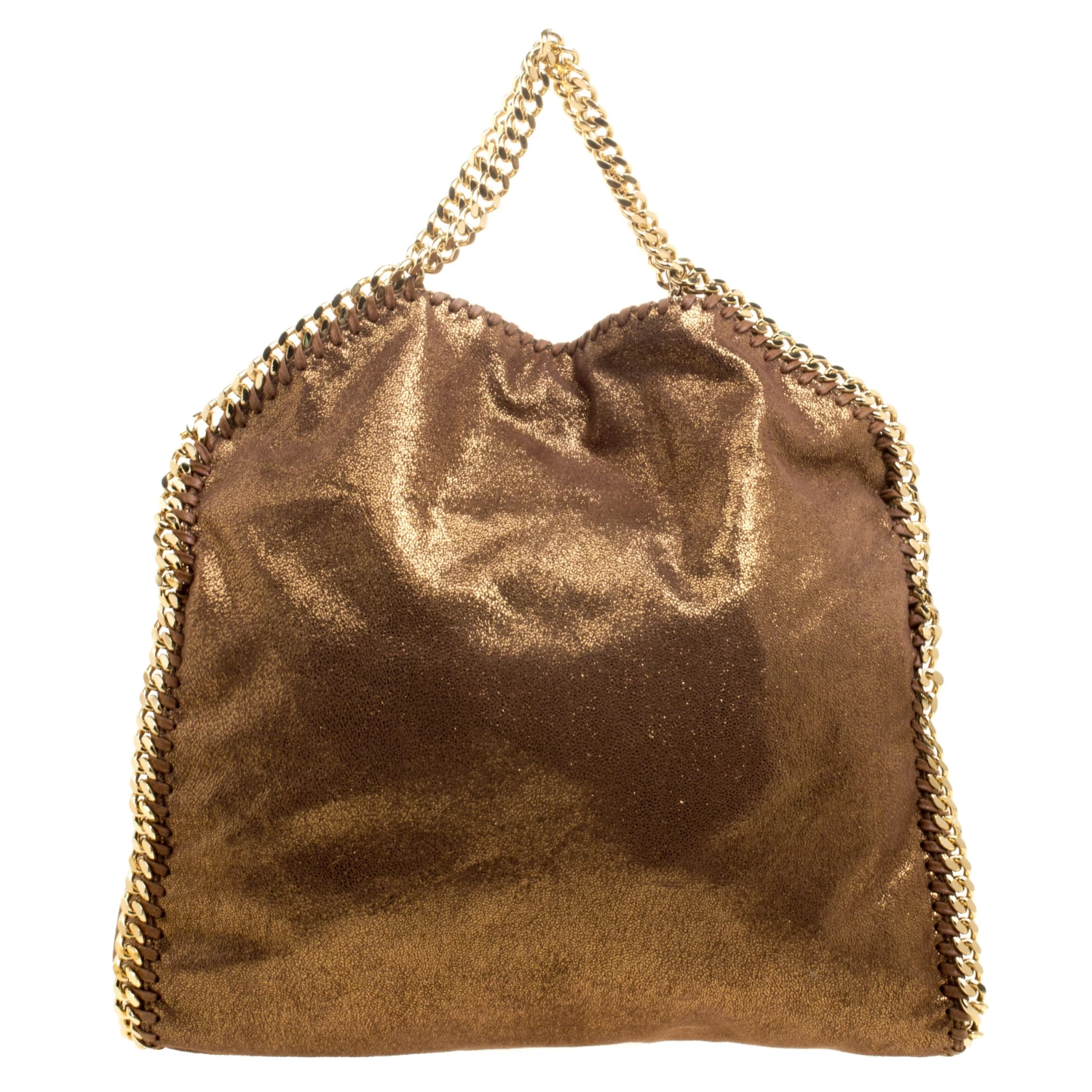 Stella McCartney Metallic Gold Faux Leather Small Falabella Tote For Women 6 Stella McCartney Metallic Gold Faux Leather Small Falabella Tote For Women - Image 4