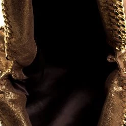 Stella McCartney Metallic Gold Faux Leather Small Falabella Tote For Women 21 Stella McCartney Metallic Gold Faux Leather Small Falabella Tote For Women -Stella McCartney Sales luxury women stella mccartney used handbags p110968 008