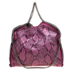 Stella McCartney Pink Faux Python Small Falabella Tote For Women