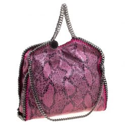 Stella McCartney Pink Faux Python Small Falabella Tote For Women -Stella McCartney Sales luxury women stella mccartney used handbags p114310 0004