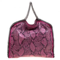 Stella McCartney Pink Faux Python Small Falabella Tote For Women -Stella McCartney Sales luxury women stella mccartney used handbags p114310 0005