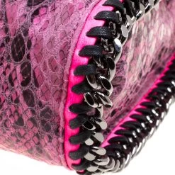 Stella McCartney Pink Faux Python Small Falabella Tote For Women -Stella McCartney Sales luxury women stella mccartney used handbags p114310 0011