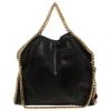 Stella McCartney Black Shaggy Deer Faux Leather Small Falabella Tote For Women 1 Stella McCartney Black Shaggy Deer Faux Leather Small Falabella Tote For Women -Stella McCartney Sales luxury women stella mccartney used handbags p115187 001