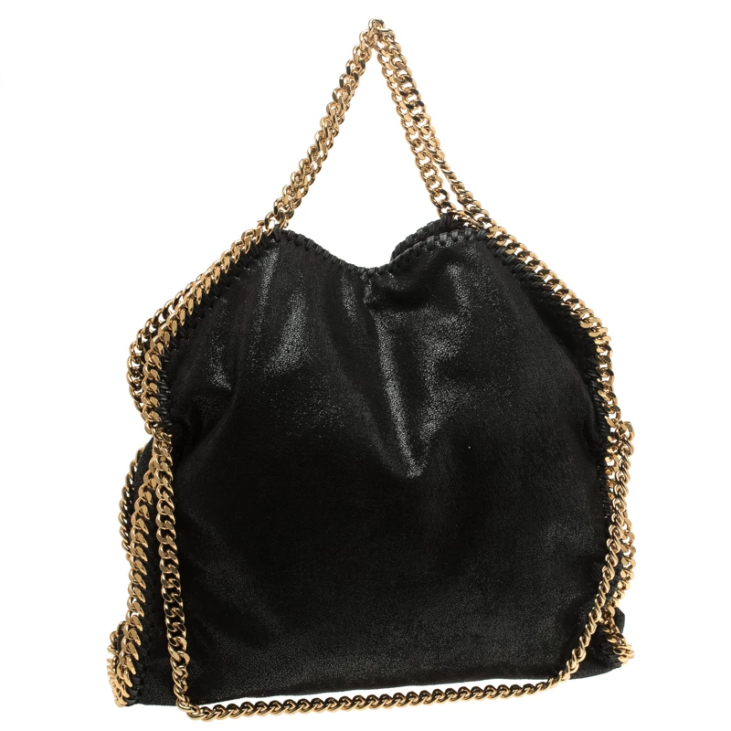 Stella McCartney Black Shaggy Deer Faux Leather Small Falabella Tote For Women 5 Stella McCartney Black Shaggy Deer Faux Leather Small Falabella Tote For Women - Image 3
