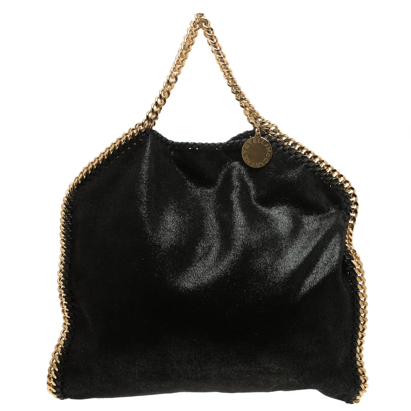 Stella McCartney Black Shaggy Deer Faux Leather Small Falabella Tote For Women 6 Stella McCartney Black Shaggy Deer Faux Leather Small Falabella Tote For Women - Image 4