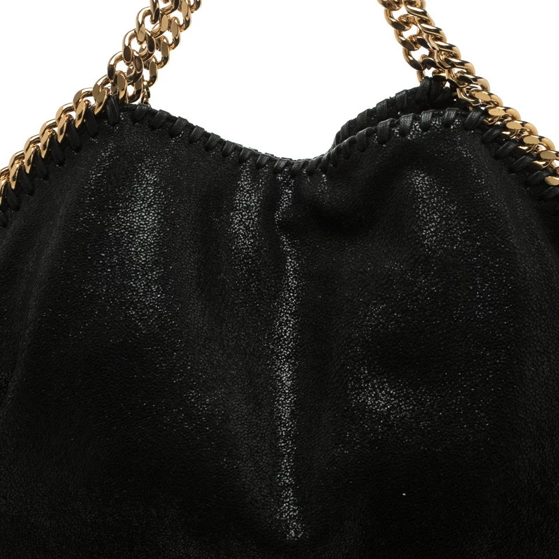 Stella McCartney Black Shaggy Deer Faux Leather Small Falabella Tote For Women 7 Stella McCartney Black Shaggy Deer Faux Leather Small Falabella Tote For Women - Image 5