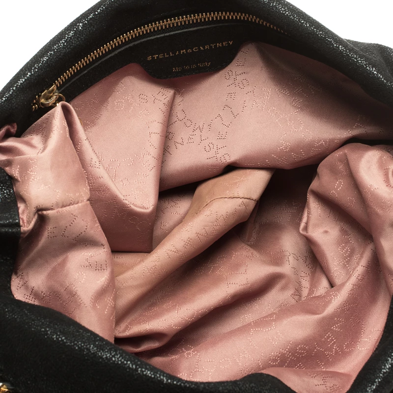 Stella McCartney Black Shaggy Deer Faux Leather Small Falabella Tote For Women 9 Stella McCartney Black Shaggy Deer Faux Leather Small Falabella Tote For Women - Image 7