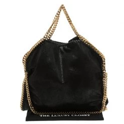 Stella McCartney Black Shaggy Deer Faux Leather Small Falabella Tote For Women 21 Stella McCartney Black Shaggy Deer Faux Leather Small Falabella Tote For Women -Stella McCartney Sales luxury women stella mccartney used handbags p115187 009