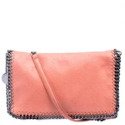 Stella McCartney Peach Faux Leather Falabella Shoulder Bag For Women