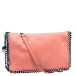 Stella McCartney Peach Faux Leather Falabella Shoulder Bag For Women -Stella McCartney Sales luxury women stella mccartney used handbags p117806 0003