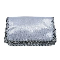 Stella McCartney Silver Faux Leather Falabella Clutch For Women