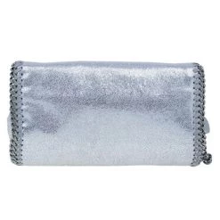 Stella McCartney Silver Faux Leather Falabella Clutch For Women -Stella McCartney Sales luxury women stella mccartney used handbags p11882 004