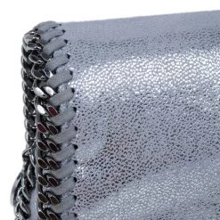 Stella McCartney Silver Faux Leather Falabella Clutch For Women -Stella McCartney Sales luxury women stella mccartney used handbags p11882 007