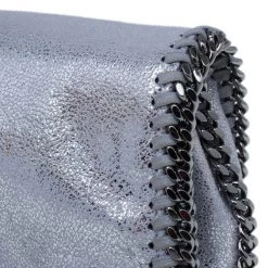 Stella McCartney Silver Faux Leather Falabella Clutch For Women -Stella McCartney Sales luxury women stella mccartney used handbags p11882 008