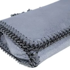 Stella McCartney Silver Faux Leather Falabella Clutch For Women -Stella McCartney Sales luxury women stella mccartney used handbags p11882 011
