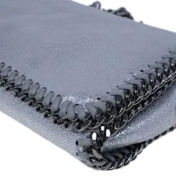 Stella McCartney Silver Faux Leather Falabella Clutch For Women -Stella McCartney Sales luxury women stella mccartney used handbags p11882 012