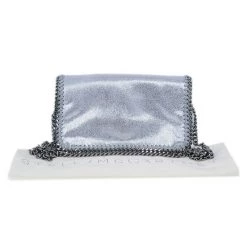 Stella McCartney Silver Faux Leather Falabella Clutch For Women -Stella McCartney Sales luxury women stella mccartney used handbags p11882 017