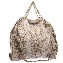 Stella McCartney Beige Faux Python Small Falabella Tote For Women -Stella McCartney Sales luxury women stella mccartney used handbags p119297 003