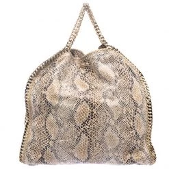 Stella McCartney Beige Faux Python Small Falabella Tote For Women -Stella McCartney Sales luxury women stella mccartney used handbags p119297 004