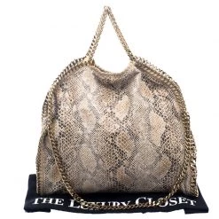 Stella McCartney Beige Faux Python Small Falabella Tote For Women -Stella McCartney Sales luxury women stella mccartney used handbags p119297 009