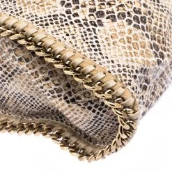 Stella McCartney Beige Faux Python Small Falabella Tote For Women -Stella McCartney Sales luxury women stella mccartney used handbags p119297 011