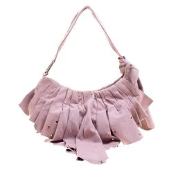 Stella McCartney Pink Faux Suede Pleated Shoulder Bag For Women