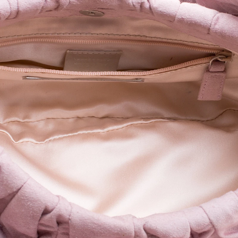 Stella McCartney Pink Faux Suede Pleated Shoulder Bag For Women 9 Stella McCartney Pink Faux Suede Pleated Shoulder Bag For Women - Image 7