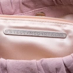 Stella McCartney Pink Faux Suede Pleated Shoulder Bag For Women 22 Stella McCartney Pink Faux Suede Pleated Shoulder Bag For Women -Stella McCartney Sales luxury women stella mccartney used handbags p123254 009