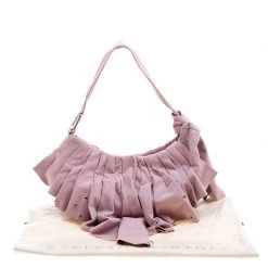 Stella McCartney Pink Faux Suede Pleated Shoulder Bag For Women 23 Stella McCartney Pink Faux Suede Pleated Shoulder Bag For Women -Stella McCartney Sales luxury women stella mccartney used handbags p123254 010