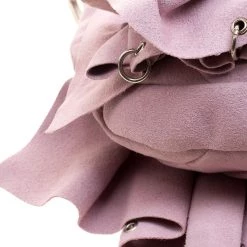 Stella McCartney Pink Faux Suede Pleated Shoulder Bag For Women 24 Stella McCartney Pink Faux Suede Pleated Shoulder Bag For Women -Stella McCartney Sales luxury women stella mccartney used handbags p123254 011