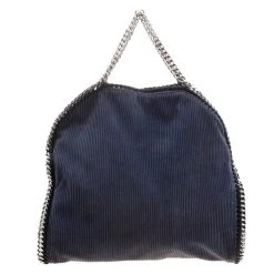 Stella McCartney Blue Corduroy Small Falabella Tote For Women -Stella McCartney Sales luxury women stella mccartney used handbags p123376 004