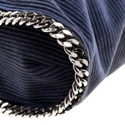 Stella McCartney Blue Corduroy Small Falabella Tote For Women -Stella McCartney Sales luxury women stella mccartney used handbags p123376 011