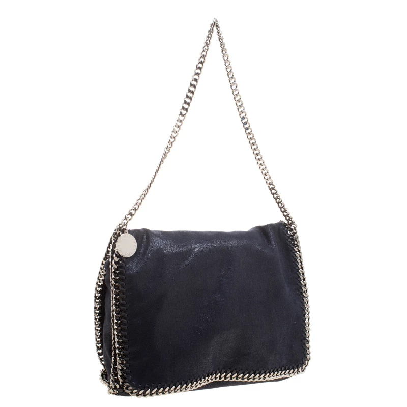 Stella McCartney Dark Blue Faux Leather Flap Shoulder Bag For Women 5 Stella McCartney Dark Blue Faux Leather Flap Shoulder Bag For Women - Image 3