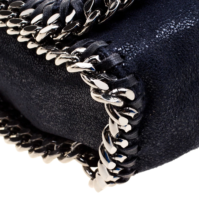 Stella McCartney Dark Blue Faux Leather Flap Shoulder Bag For Women 12 Stella McCartney Dark Blue Faux Leather Flap Shoulder Bag For Women - Image 10