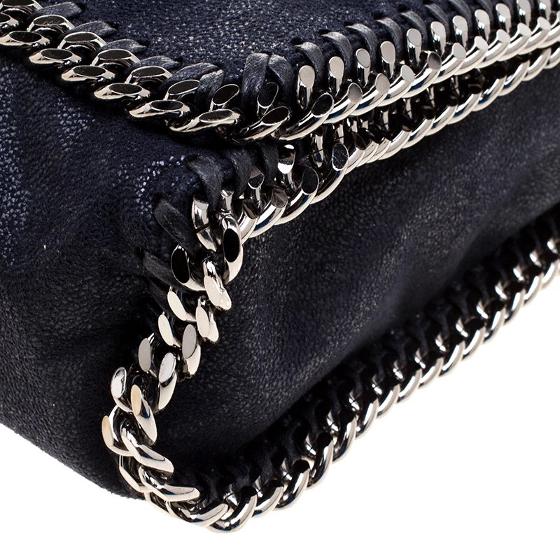 Stella McCartney Dark Blue Faux Leather Flap Shoulder Bag For Women 13 Stella McCartney Dark Blue Faux Leather Flap Shoulder Bag For Women - Image 11