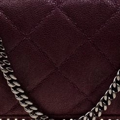 Stella McCartney Burgundy Faux Leather Falabella Crossbody Bag For Women -Stella McCartney Sales luxury women stella mccartney used handbags p123531 005