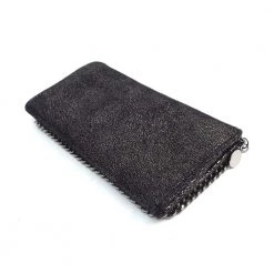 Stella McCartney Black Shaggy Deer Faux-Leather Falabella Continental Wallet For Women -Stella McCartney Sales luxury women stella mccartney used handbags p125815 003