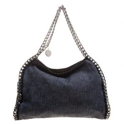 Stella McCartney Black Denim Falabella Shopper Tote For Women -Stella McCartney Sales luxury women stella mccartney used handbags p126522 004