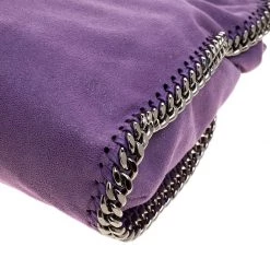 Stella McCartney Purple Faux Leather Falabella Fold Over Tote For Women -Stella McCartney Sales luxury women stella mccartney used handbags p129865 0011