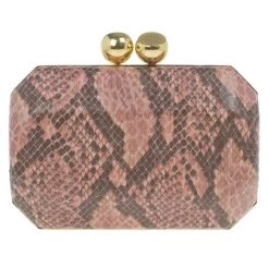 Stella McCartney Pink Faux Python Lucia Clutch For Women -Stella McCartney Sales luxury women stella mccartney used handbags p13721 0003