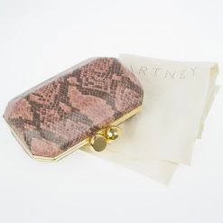 Stella McCartney Pink Faux Python Lucia Clutch For Women -Stella McCartney Sales luxury women stella mccartney used handbags p13721 0014