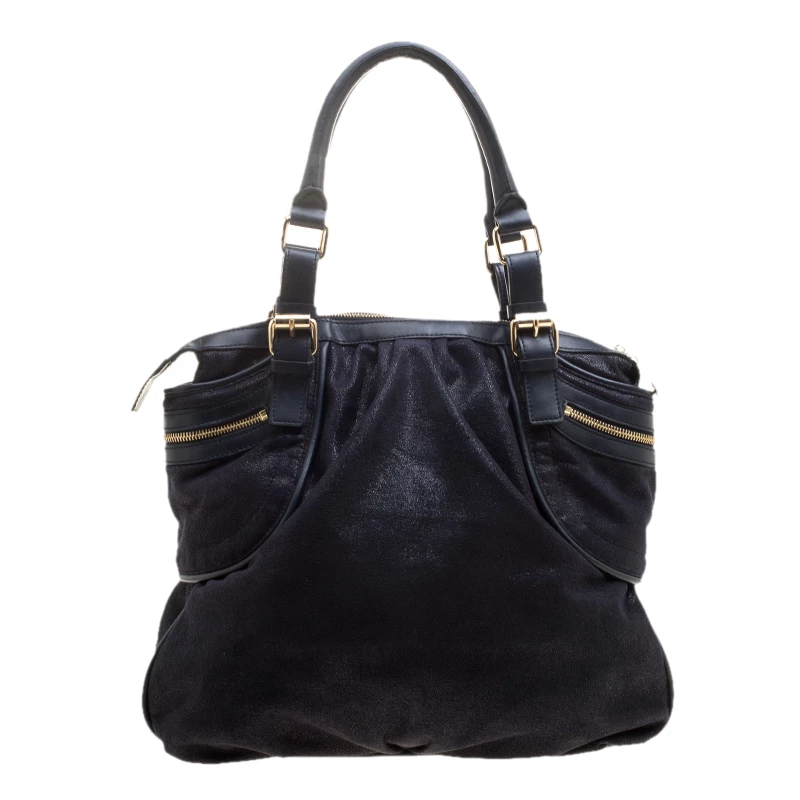 Stella McCartney Dark Blue Faux Suede Tote For Women 6 Stella McCartney Dark Blue Faux Suede Tote For Women - Image 4
