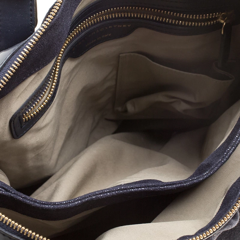 Stella McCartney Dark Blue Faux Suede Tote For Women 9 Stella McCartney Dark Blue Faux Suede Tote For Women - Image 7