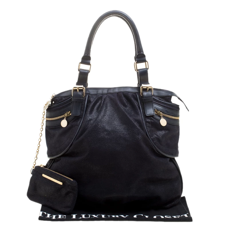 Stella McCartney Dark Blue Faux Suede Tote For Women 11 Stella McCartney Dark Blue Faux Suede Tote For Women - Image 9