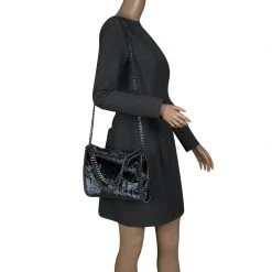 Stella McCartney Blue Velvet Mini Falabella Tote For Women -Stella McCartney Sales luxury women stella mccartney used handbags p138084 002